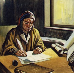 Dante spędzał większość czasu na pisaniu Boskiej Komedii autorstwa English School