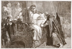 Śmierć Fryderyka Mądrego, elektora saskiego, ilustracja z Historii protestantyzmu Jamesa Aitkena Wyliego (1808-1890), wyd. 1878 autorstwa English School