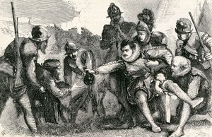 Śmierć Sir Philipa Sidneya w bitwie pod Zutphen, 1865 autorstwa English School