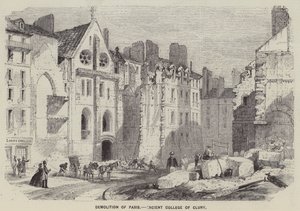 Rozbiórka Paryża, starożytne kolegium w Cluny (rycina) autorstwa English School