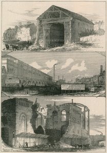 Rozbiórki pod rozbudowę Great Eastern Railway do Broad Street autorstwa English School