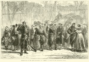Wyjazd 10. Pułku Gwardii Narodowej na wysunięte posterunki, październik 1870 r. autorstwa English School