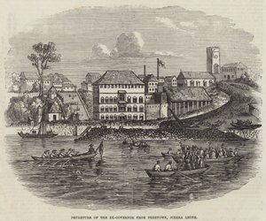Wyjazd byłego gubernatora z Freetown w Sierra Leone autorstwa English School
