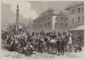 Wyjazd garnizonu piemonckiego z Chambery (grafika) autorstwa English School