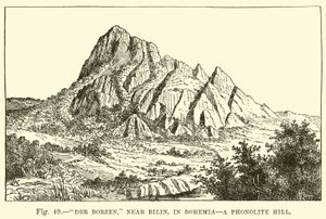 Der Borzen, niedaleko Bilin, w Czechach, wzgórze fonolitowe autorstwa English School