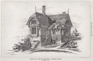 Projekt dla Cottage Residence, Ewhurst, Surrey (grawerowanie) autorstwa English School