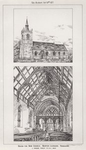 Projekt dla New Church, Burton Leonard, Yorkshire (grawerowanie) autorstwa English School