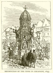 Zniszczenie krzyża w Cheapside, 1643 autorstwa English School