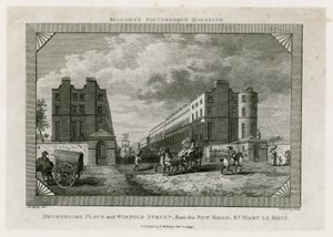 Devonshire Place i Wimpole Street od New Road, St Marylebone autorstwa English School