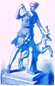 Diana z łapą, ilustracja z Historii Rzymu autorstwa Victora Duruy, opublikowana w 1884 r. (obraz ulepszony cyfrowo) autorstwa English School