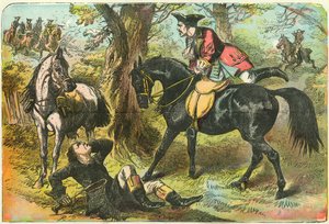 Dick Turpin wchodzi w posiadanie Czarnej Bess autorstwa English School