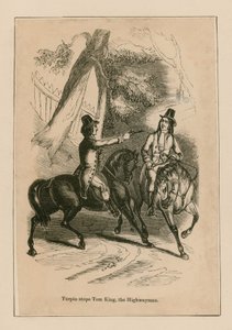 Dick Turpin zatrzymuje Toma Kinga, rozbójnika autorstwa English School