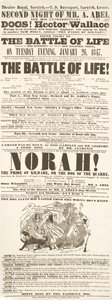Afisz Dickensa: Bitwa o życie, Theatre Royal, Norwich, 26 stycznia 1847 r. autorstwa English School