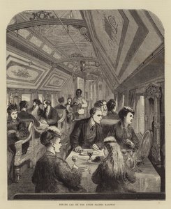 Wagon restauracyjny na Union Pacific Railway (grawerunek) autorstwa English School