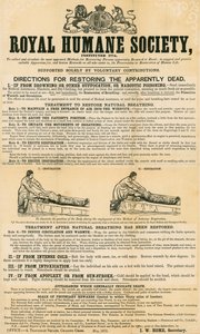 Wskazówki dotyczące przywracania pozornie martwych; wydany przez Royal Humane Society, maj 1872 autorstwa English School
