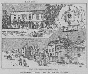 Znikający Londyn: wieś Garratt (rycina) autorstwa English School