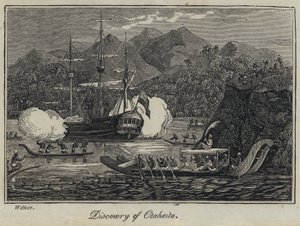 Odkrycie Otaheite (grawerowanie) autorstwa English School