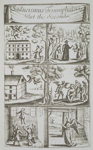 Diverse Manifestations of the Devil, kopia ilustracji z Sadducismus Triumphatus Part II, autorstwa Josepha Glanvila, Londyn 1681, wykorzystana w Historii magii, opublikowanej pod koniec XIX wieku autorstwa English School
