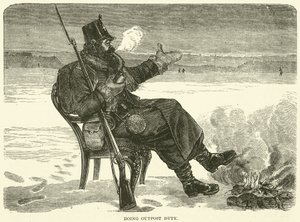 Pełniąc służbę na posterunku, grudzień 1870 autorstwa English School