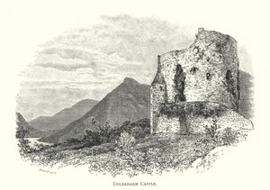Zamek Dolbadarn (grawerowanie) autorstwa English School