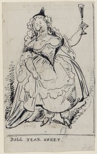 Łza lalki, ok. 1825 (pióro i atrament na papierze) autorstwa English School