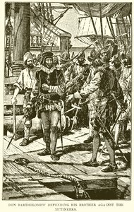 Don Bartholomew broni swojego brata przed buntownikami autorstwa English School