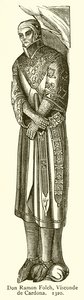 Don Ramon Folch, wicehrabia Cardona. 1320 autorstwa English School