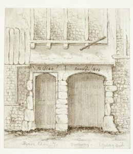 Doorway, Byker Chase, Quayside, Newcastle (atrament w kolorze sepii na papierze) autorstwa English School