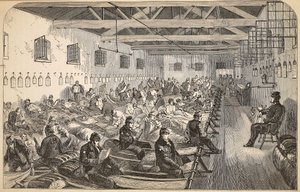 Dormitorium w więzieniu Coldbath Fields, ilustracja z The Criminal Prisons of London i Scenes from Prison Life autorstwa Henry
