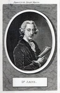 Dr Arne, grawerowany dla „The Universal Magazine”, 1787 (grawerunek) (zdjęcie bw) autorstwa English School