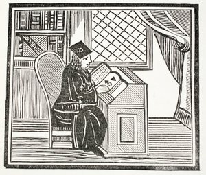 Dr John Faustus, ilustracja z książki rozdziałów XVIII wieku autorstwa Johna Ashtona, wyd. 1882 autorstwa English School