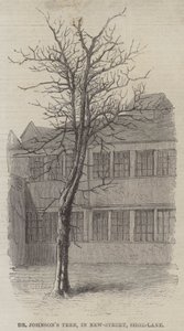 Drzewo Dr Johnsona, w New-Street, Shoe-Lane (grawerowanie) autorstwa English School