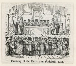 Rysunek loterii w Guildhall, 1751 autorstwa English School