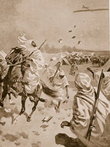 Zrzucanie broszur na Arabów podczas wojny włosko-tureckiej, 1911-12 autorstwa English School