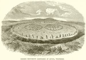 Pomniki druidów (przywrócone) w Abury, Wiltshire autorstwa English School
