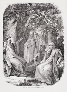 Druidzi w Świętym Gaju, z Historii Francji, Emile de Bonnechose, wydanej przez Ward, Lock and Co, Londyn autorstwa English School