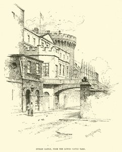 Zamek w Dublinie, z Lower Castle Yard autorstwa English School