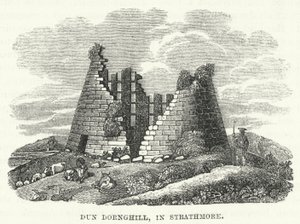 Dun Dornghill, w Strathmore (grawerowanie) autorstwa English School