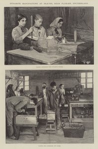 Manufaktura dynamitu w Isleten, niedaleko Fluelen, Szwajcaria (rycina) autorstwa English School