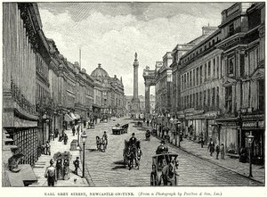Earl Grey Street, Newcastle-on-Tyne (grawerunek) autorstwa English School