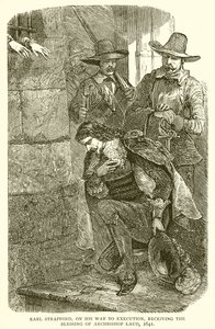 Earl Strafford, w drodze na egzekucję, otrzymujący błogosławieństwo arcybiskupa Lauda, 1641 autorstwa English School