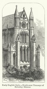 Wczesny styl angielski, północno-zachodni transept Beverley Minster (rycina) autorstwa English School