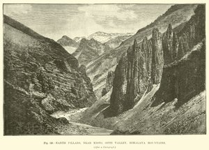 Słupy ziemi, niedaleko Kioto, Dolina Spiti, Himalaje autorstwa English School