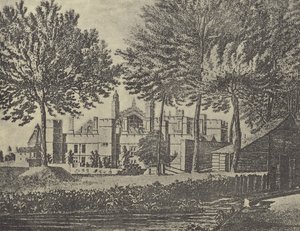 East View of the College, 1746 (grawiura) autorstwa English School