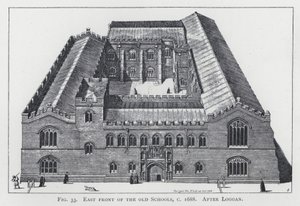 Wschodni front dawnych szkół, ok. 1688, po Loggan autorstwa English School