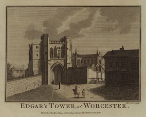 Wieża Edgara, w Worcester (grawerowanie) autorstwa English School