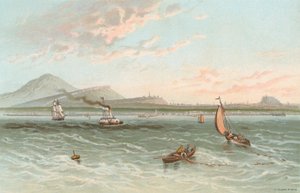 Edynburg z Firth of Forth autorstwa English School