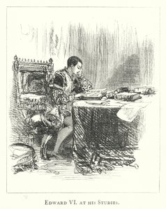 Edward VI na studiach (grafika) autorstwa English School