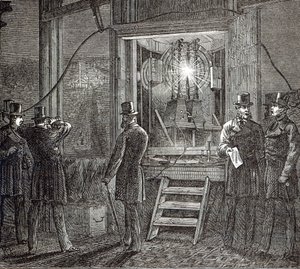 Aparatura elektryczna do wieży zegarowej, Houses of Parliament z The Illustrated London News, 16 sierpnia 1873 r autorstwa English School