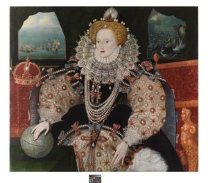 Elżbieta I ("Portret Armady"), ok. 1588 (olej na płycie dębowej) autorstwa English School